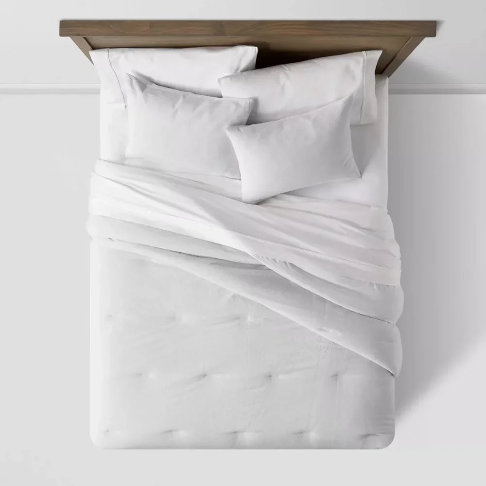 NWT Simple Woven Stripe 100% cotton Cover Comforter & Sham Set